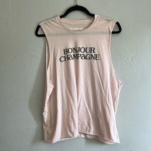The Laundry Room Bonjour Champagne workout Tee